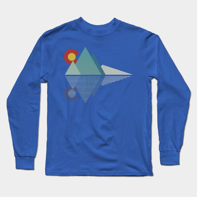 Colorado Mountains Geometric Long Sleeve T-Shirt by E